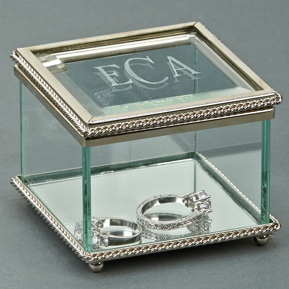 Square Hinged Box, Glass 3.25 Inch