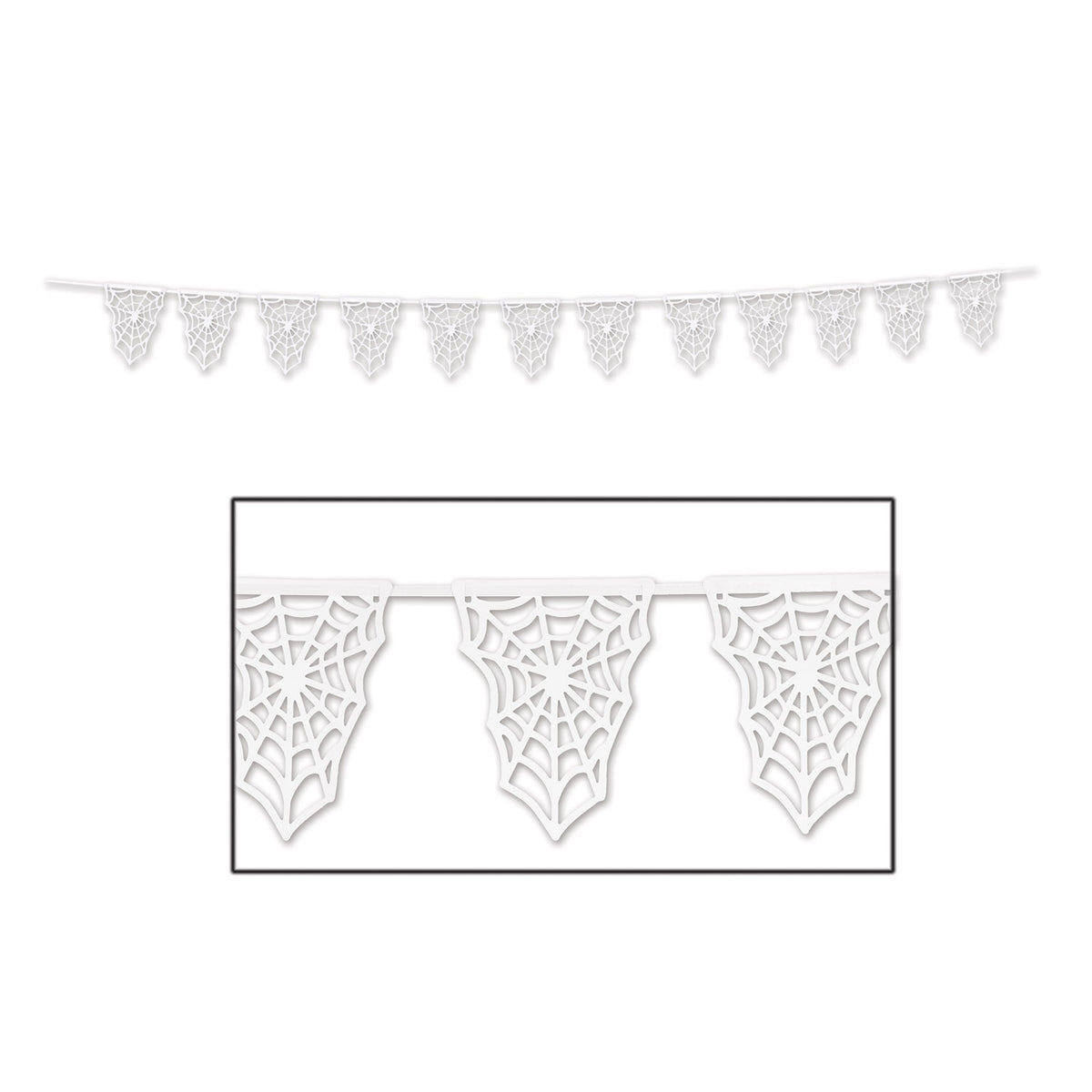Die-Cut Spider Web Pennant Banner
