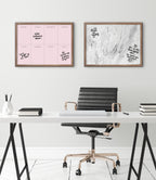 Blake This Week Pink Framed Printed Glass by The Creative Bunch Studio