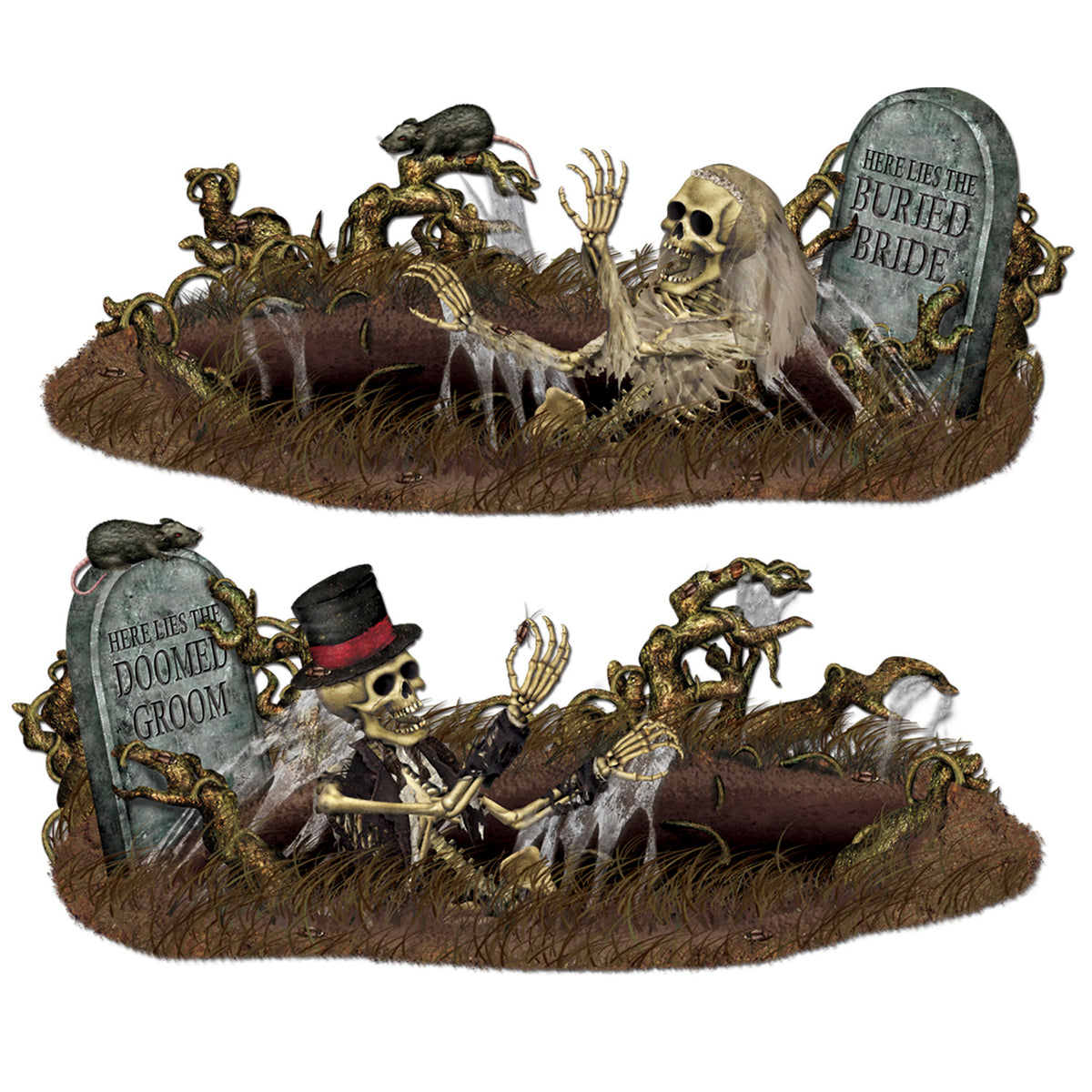 Doomed Groom & Buried Bride Props
