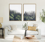 Sylvie Lush Green Forest on a Foggy Day Framed Canvas Set by The Creative Bunch Studio