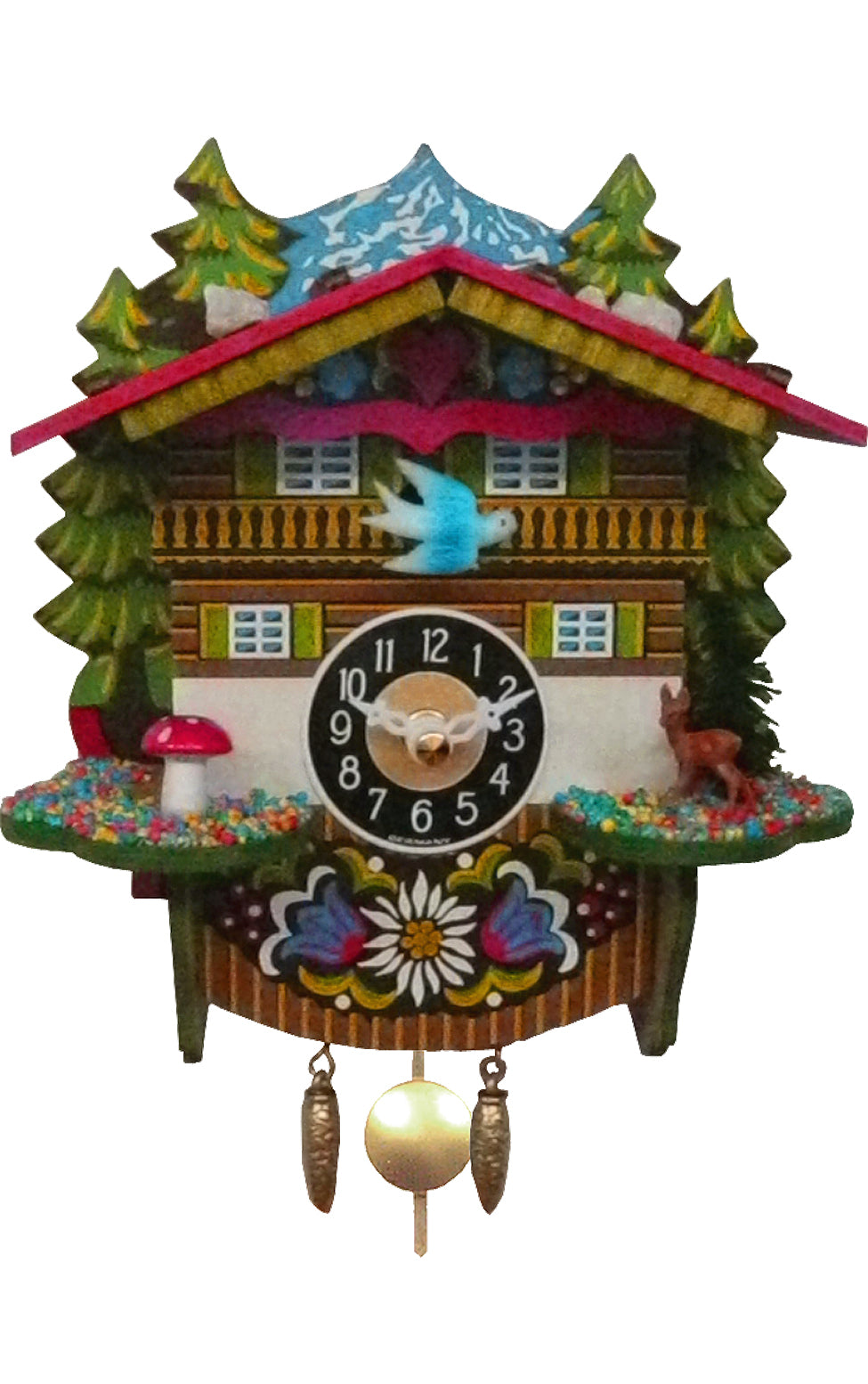 Alexander Taron 0145Qp Engstler Battery - Operated Clock - Mini Size With Music Chimes, Multi