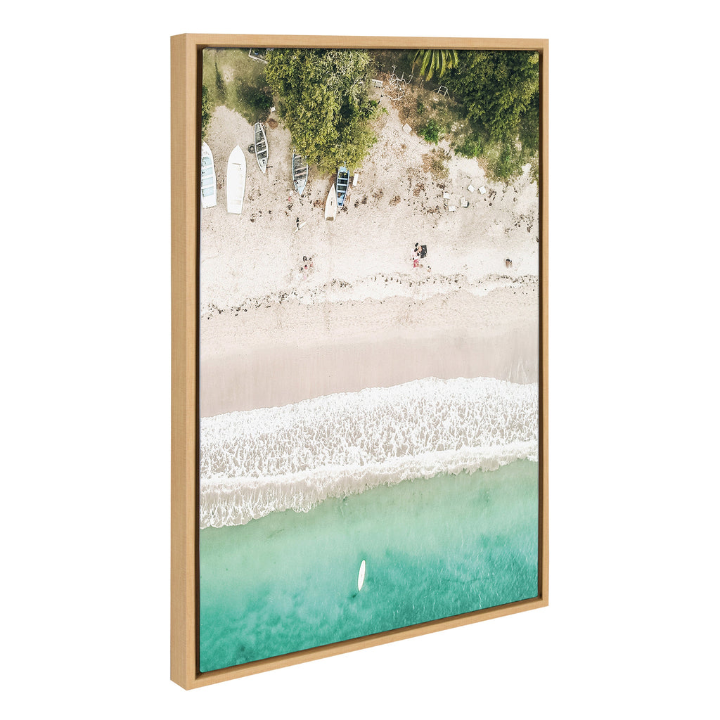 Sylvie Tropical Beach Framed Canvas Set