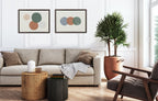 Sylvie Abstract Soft Circles Part 1 and 2 Framed Canvas Set by Lauradidthis