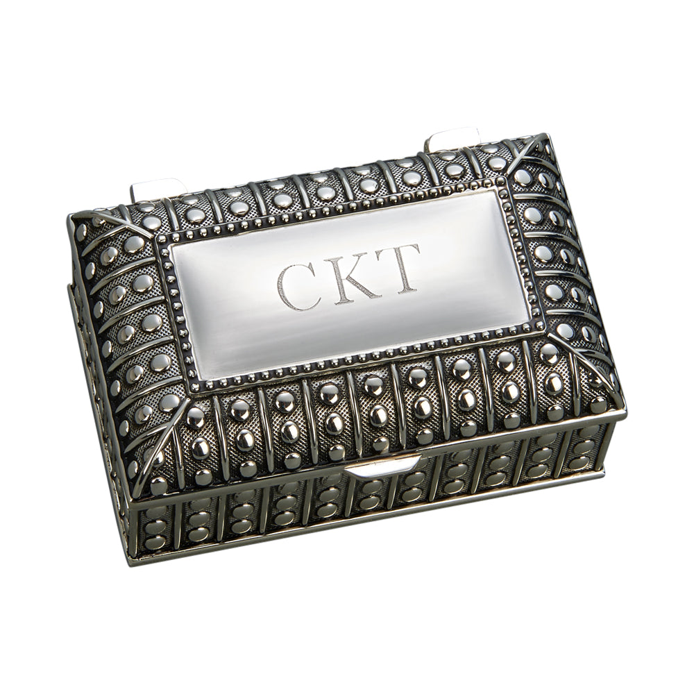 Beaded Antique Rect. Box, Sp 3.5 Inch  L X 2.