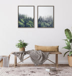 Sylvie Lush Green Forest on a Foggy Day Framed Canvas Set by The Creative Bunch Studio