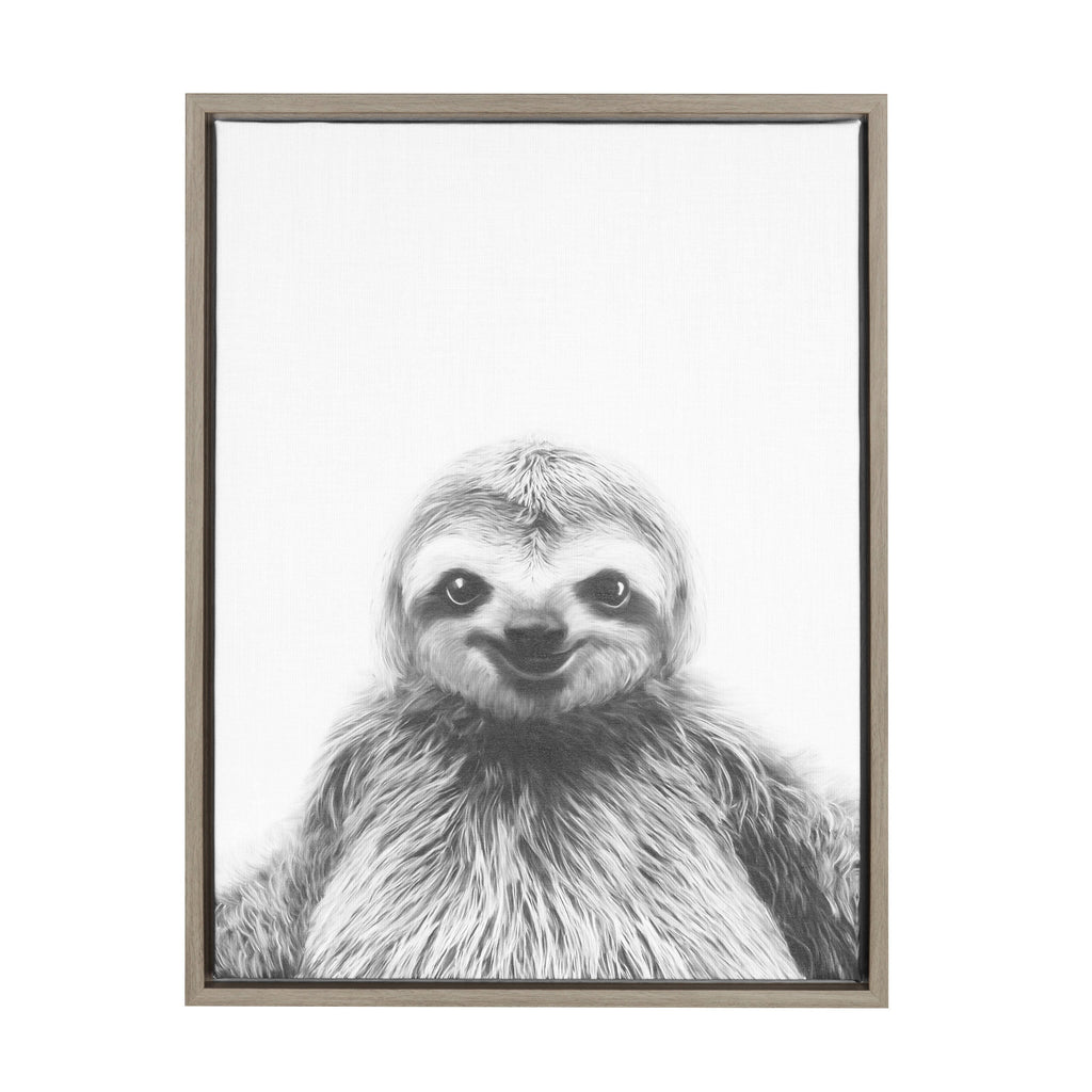 Sylvie Sloth Framed Canvas by Simon Te Tai