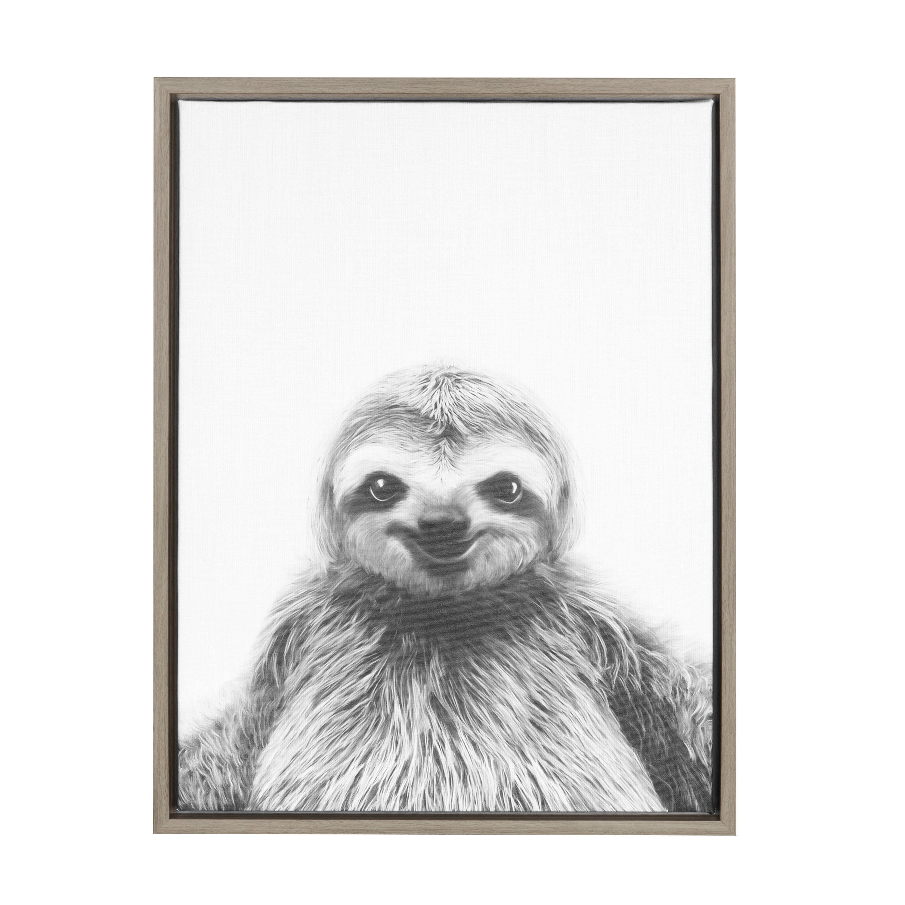 Sylvie Sloth Framed Canvas by Simon Te Tai