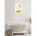 Sylvie Penguins in Cottage Yellow Bathtub Framed Canvas by Amy Peterson
