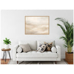 Sylvie Tonal Abstract Textural White and Beige Light Natural Neutrals Horizontal Framed Canvas by The Creative Bunch Studio