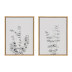 Sylvie Neutral Botanical 3 and 4 Soft White Framed Canvas by The Creative Bunch Studio