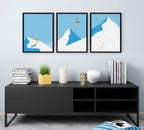 Sylvie Downhill Skier Framed Canvas Art Set By Rocket Jack