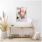 Sylvie Soft Pink Flower Bouquet Framed Canvas by Kristy Campbell