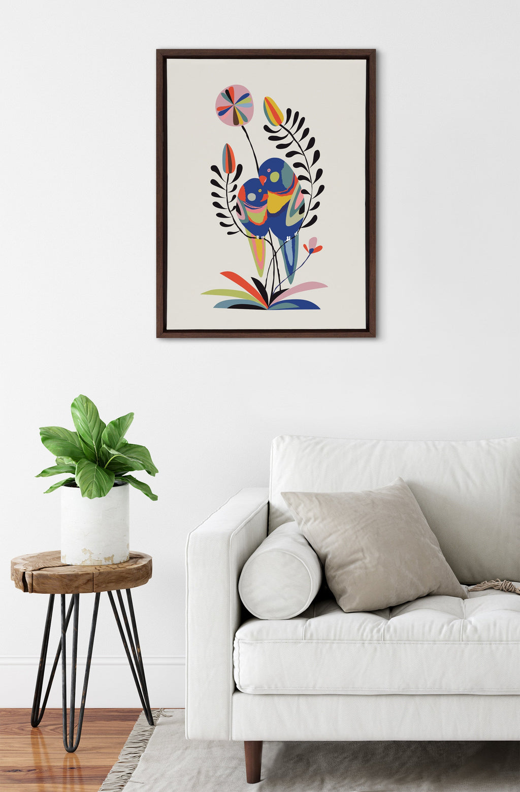 Sylvie Rainbow Lorikeet Framed Canvas by Rachel Lee of My Dream Wall