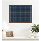 Framed Fabric Pinboard Navy Blue Plaid Wall Organization
