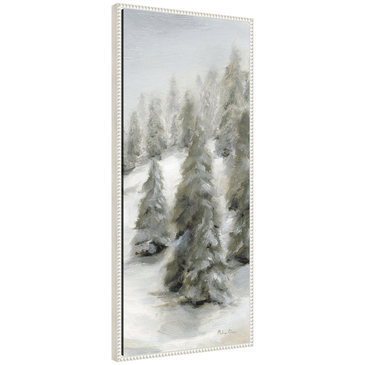 Sylvie Beaded Evergreen Hills Framed Canvas by Mackenzie Nelson