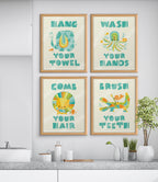 Blake Splish Splash Zoo Elephant Framed Printed Glass by Heather Rosas