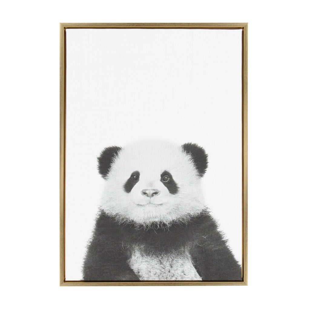 Sylvie Panda Framed Canvas by Simon Te Tai