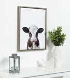 Sylvie Baby Cow Portrait Framed Canvas by Amy Peterson