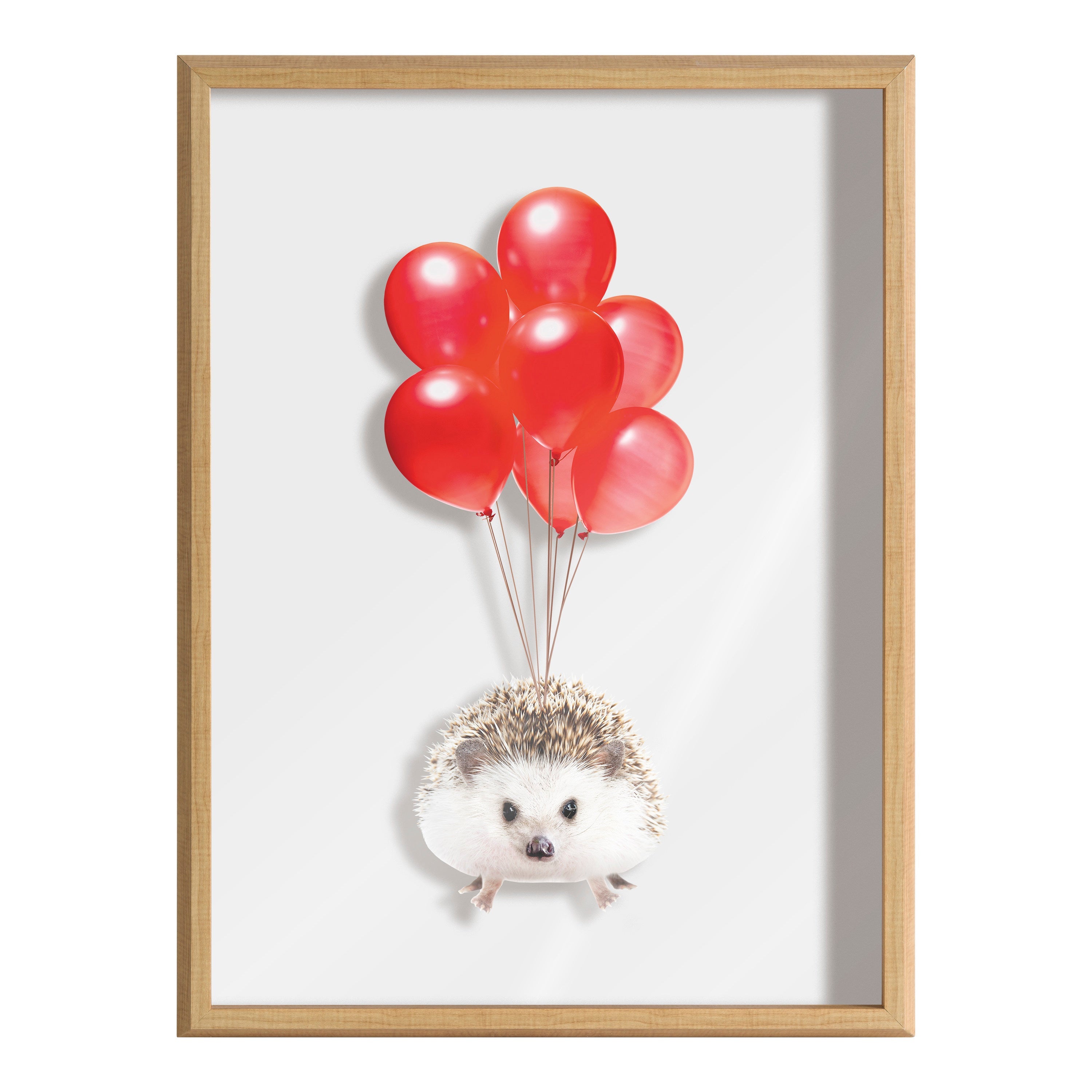 Blake Hedgehog Balloons Framed Printed Glass by Amy Peterson Art Studio
