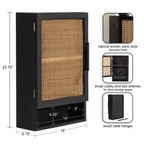 Ori Rattan Wall Cabinet with Cubby