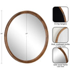 Hatherleigh Round Wood Wall Mirror