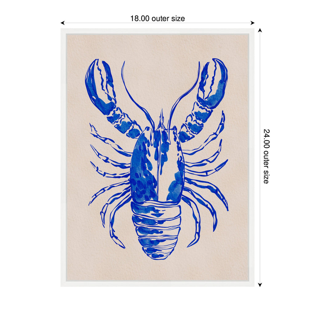 Sylvie Lobster Framed Canvas by Nikita Jariwala