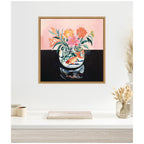 Sylvie Goldfish Bowl Botanical Framed Canvas by The Creative Bunch Studio