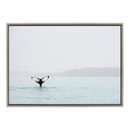 Sylvie Whale Tail In The Mist Framed Canvas by Amy Peterson