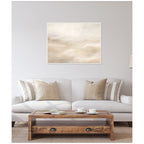 Sylvie Tonal Abstract Textural White and Beige Light Natural Neutrals Horizontal Framed Canvas by The Creative Bunch Studio
