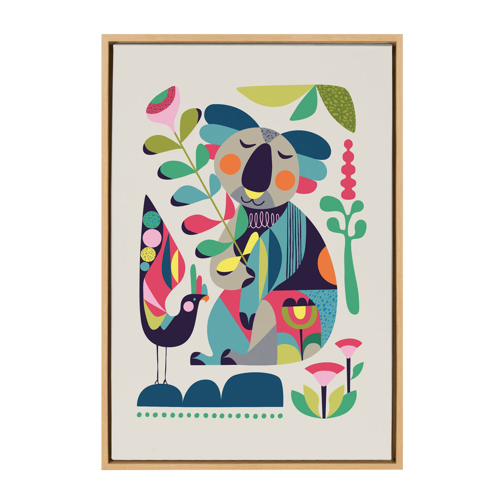 Sylvie Mid Century Modern Koala Framed Canvas by Rachel Lee of My Dream Wall