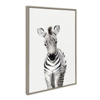 Sylvie Baby Zebra Framed Canvas by Amy Peterson