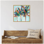 Sylvie Rainbow Coconuts Framed Canvas by Rachel Christopoulos