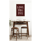 Love You Bye Hand Painted Typography by Lucky Guava Framed Canvas Wall Art Print