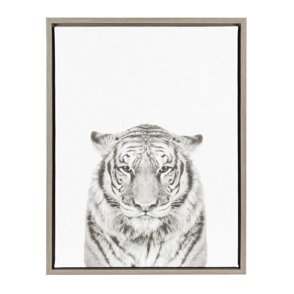 Sylvie Tiger Framed Canvas by Simon Te of Tai Prints