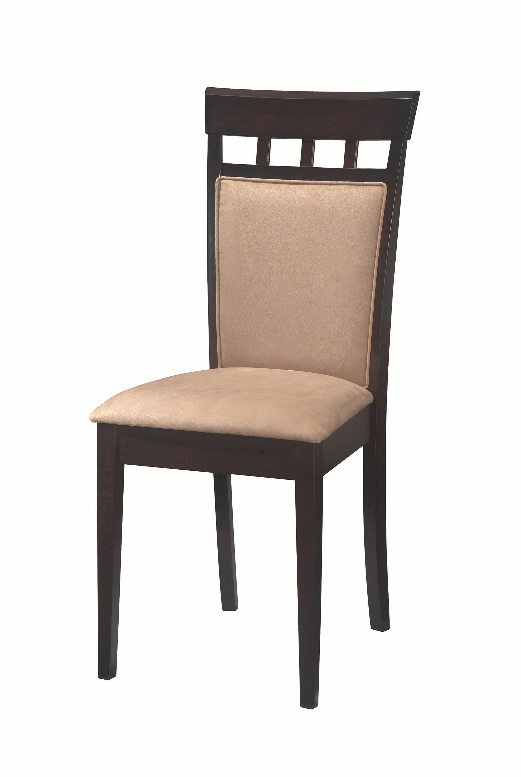 Coaster Home Furnishings Gabriel Upholstered Back Panel Side Chairs Cappuccino And Beige (Set Of 2), 17.25"D X 20.75"W X 38.5"H (100773)