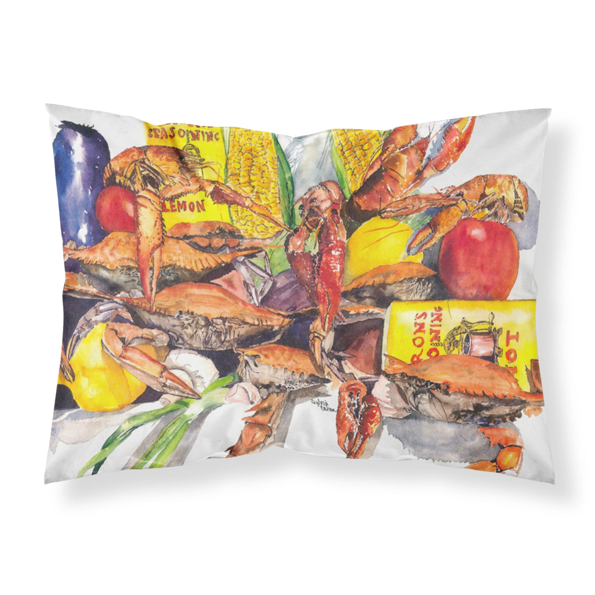 'Caroline'S Treasures 1016Pillowcase Vernon'S And Crabs Moisture Wicking Fabric Standard Pillowcase, Large, Multicolor'