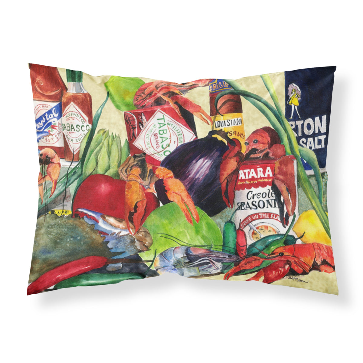 'Caroline'S Treasures 1020Pillowcase Spices And Crawfish Moisture Wicking Fabric Standard Pillowcase, Large, Multicolor'