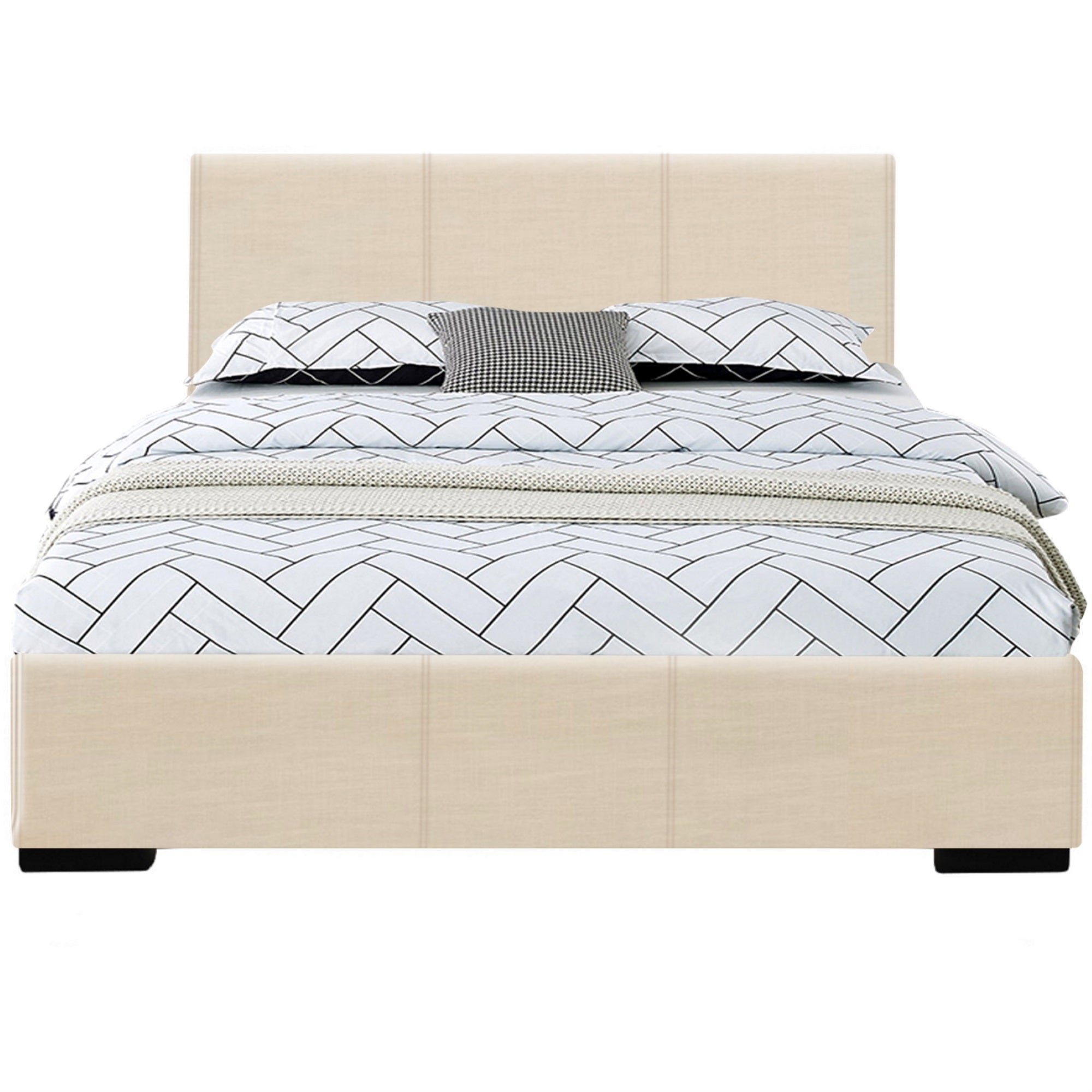 Abbey Platform Bed, Beige, Queen