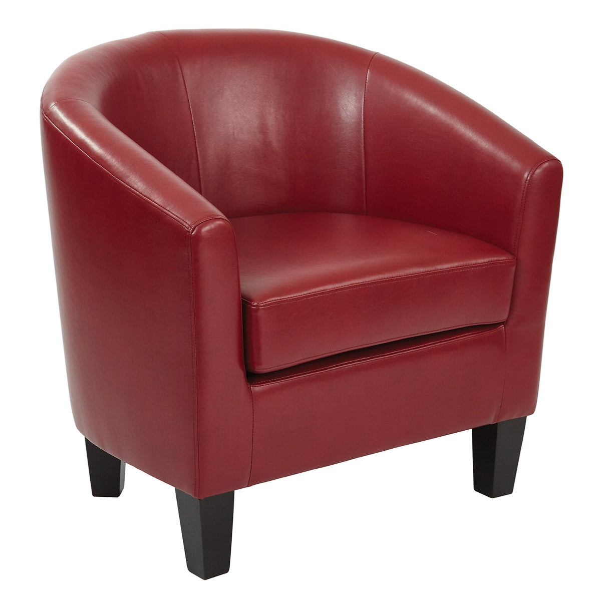 Work Smart/Ave Six Ethan Tub Chair In Deluxe Vinyl Fabric, Cranberry