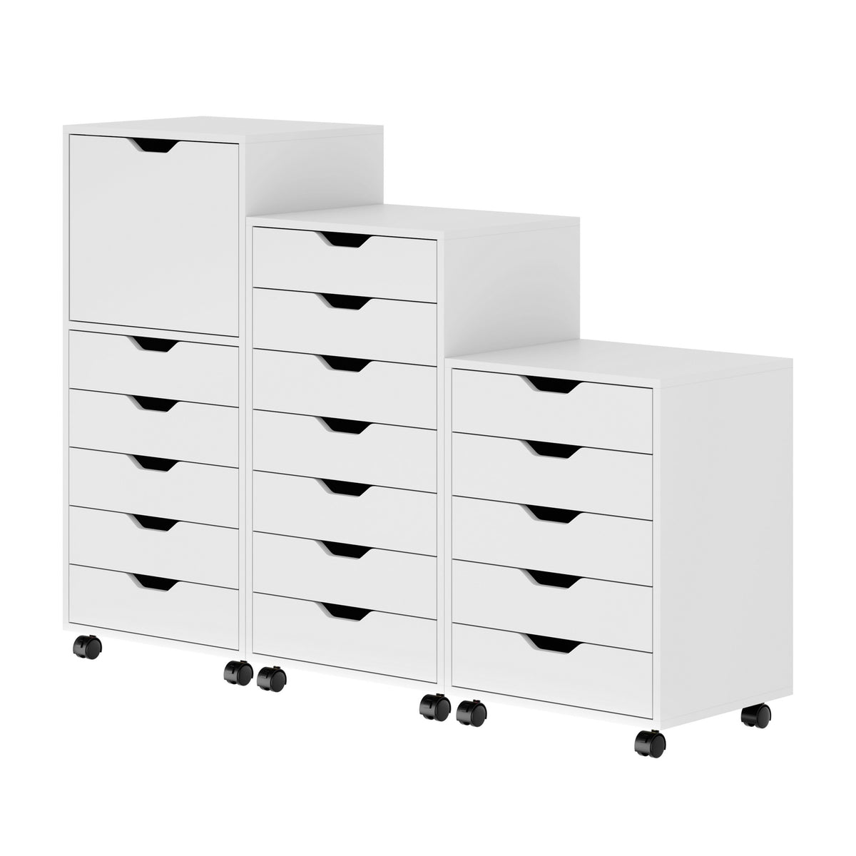 Halifax 3Pc Multidrawer Storage Cabinet Set, White,10395