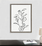 Sylvie Botanical Sketch Print No 2 Framed Canvas by The Creative Bunch Studio