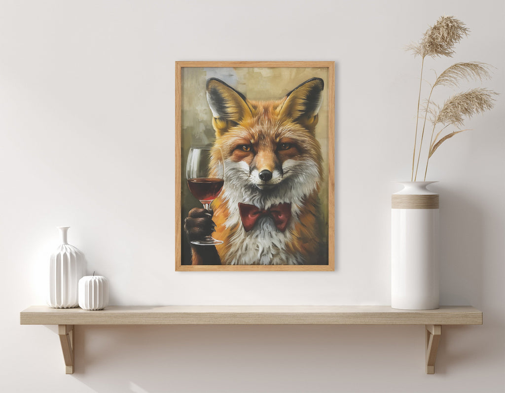 Gallery Traditional Fox Wine Tasting Print by The Creative Bunch Studio