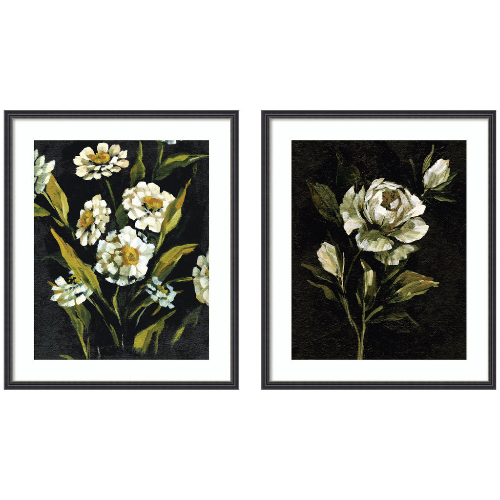 Moody Floral 1 & 2 2 Piece Framed Wall Art Print Set by Annie Quigley