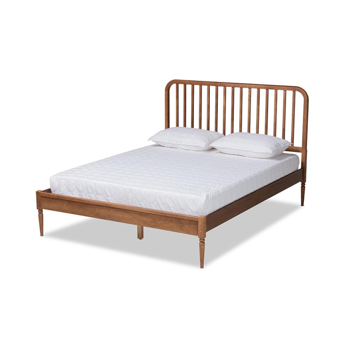 Baxton Studio Neilan Modern And Contemporary Walnut Brown Finished Wood Queen Size Platform Bed