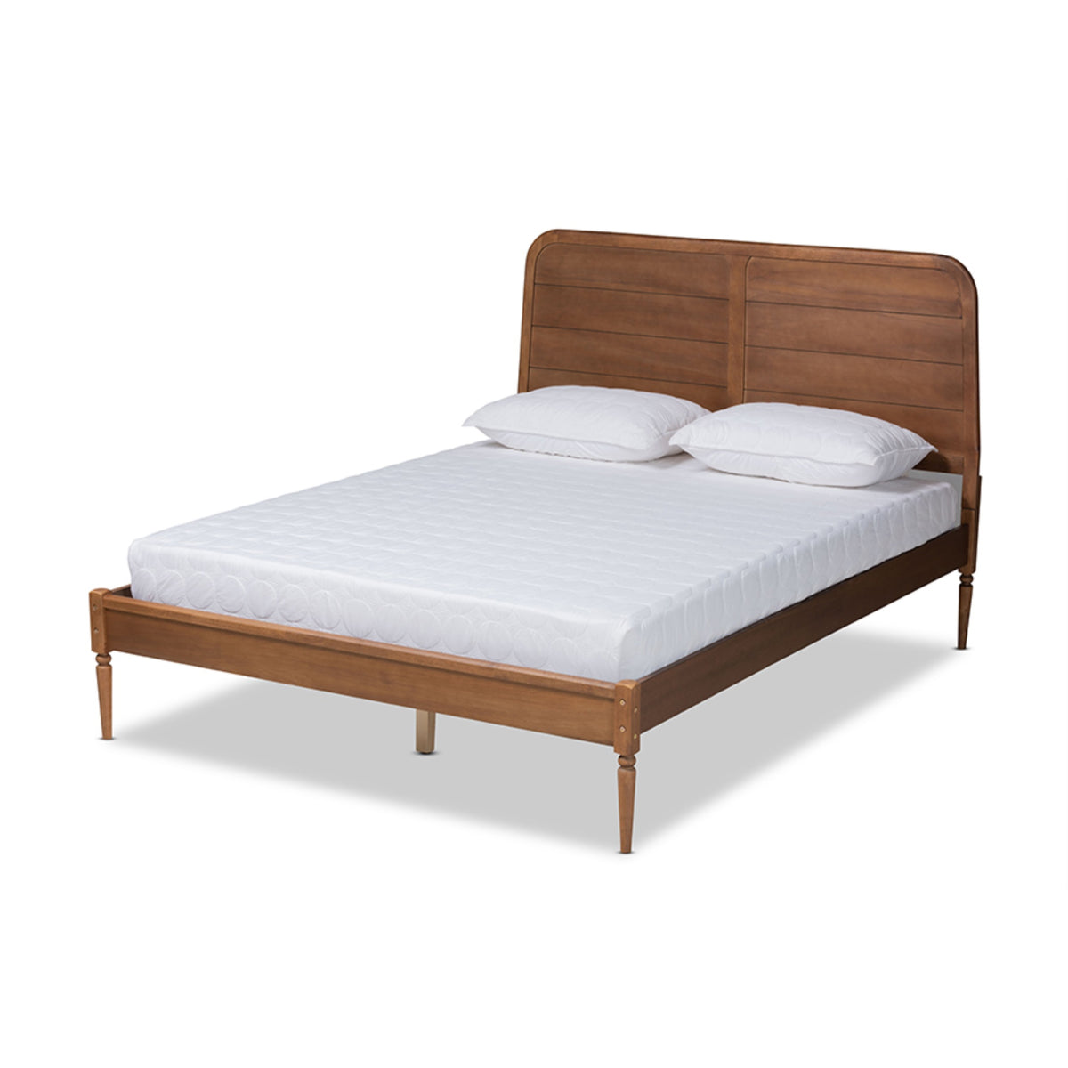 Baxton Studio Kassidy Classic And Traditional Walnut Brown Finished Wood King Size Platform Bed