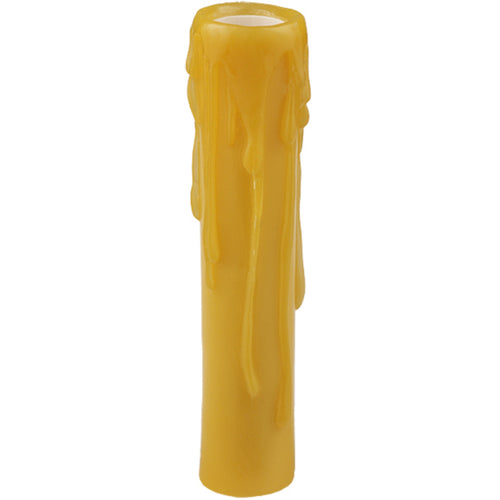 1 Inch W X 6 Inch H Poly Resin Honey Amber Flat Top Candle Cover