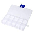 LISHER 10 Grid Cells Multipurpose Clear Transparent Plastic Storage Box With Removable Dividers Combo (2 Pcs, Rectangular)
