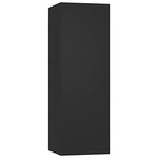 vidaXL TV Cabinet Set 4 Piece Home Living Room Furniture TV Stand HiFi Stereo Cabinet Media Unit Entertainment Center Black Engineered Wood
