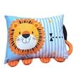 Dedor Decorative Pillow With Lion Design | Blue Striped Throw Cushion, Soft Fabric Accent Pillow For Kids Bedroom, Nursery Or Li
